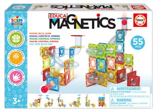 Mágneses építőjáték Pályák Magnetics Stem Tracks Educa 55 színes elem