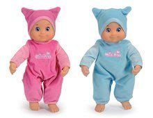 Bábika so zvukom MiniKiss Smoby v čiapočke 27 cm od 12 mesiacov modrá/ružová