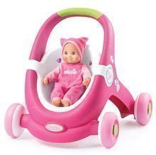 Chodítko a kočiarik pre bábiku 2v1 MiniKiss Smoby s brzdou od 12 mes