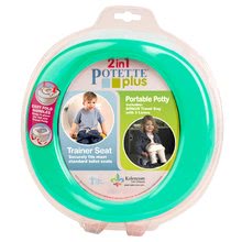 Utazó bili/ WC szűkítő Potette Plus Pastel zöld-fehér + 3 db eldobható zacskó és utazótáska 15 hó-tól