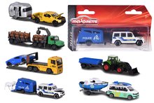 Kisautó lószállitóval City Trailer Majorette nyitható 13 cm hosszú 6 különböző fajta MJ2053154