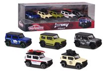 Mașinuțe de teren Suzuki Jimny Majorette din metal 7,5 cm lungime set 5 modele în ambalaj cadou