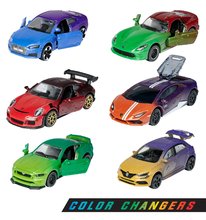 Mașinuță care își schimbă culoarea cu un card colecționar Limited Edition 6 Majorette din metal care se poate deschide 7,5 cm lungime set de 6 tipuri