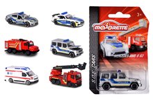 Autíčko zásahové S.O.S. Vehicles Majorette otvárateľné 7,5 cm dĺžka 6 rôznych druhov