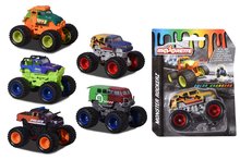 Autíčko měnící barvu Monster Rockerz Color Changers Majorette s odpružením a gumovými kolečky 7,5 cm délka 5 různých druhů