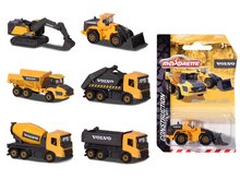 Auto stavebné Volvo Construction Edition Majorette s pohyblivými časťami 7,5 cm dĺžka 6 rôznych druhov MJ2057283