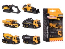 Auto stavebné Volvo Construction Edition Majorette s pohyblivými časťami 7,5 cm dĺžka 3 druhy 2 varianty MJ2057284