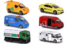 Autíčko mestské City Vehicles Majorette s pohyblivými časťami 7,5 cm dĺžka 6 rôznych druhov MJ2057500