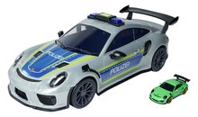 Mașinuță de jucărie de poliție cu cutie ambalaj Porsche 911 GT3 RS Polizei Carry Case Majorette cu sunete și lumini și 1 mașinuță