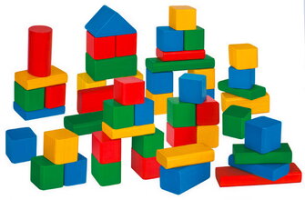 Drevené kocky Coloured Wooden Blocks Eichhorn farebné 50 kusov od 12 mesiacov veľkosť 2,5 cm EH21252