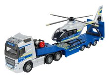 Camion cu un elicopter de poliție Volvo Majorette 35 cm lungime cu sunet și lumină (elicopter 25,5 cm) inclus 4xAAA bat.