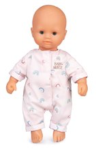 Păpușa Natur Baby D'Amour Baby Nurse Smoby corp moale în șalopetă pastel 32 cm de la 18 luni