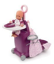 Valiză de înfâșat cu pătuț și scăunel Violette Baby Nurse Smoby pentru păpuși cu 6 accesorii de la 18 luni