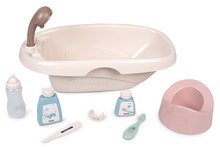 Cădiță cu oliță Bath Set Natur D'Amour Baby Nurse Smoby cu cosmetica și 8 accesorii pentru păpușă de 42 cm