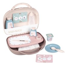 Accesorii pentru înfășarea bebelușilor într-o valiză Vanity Natur D'Amour Baby Nurse Smoby pentru păpușă cu 13 accesorii