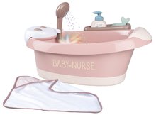Vanička s tečúcou vodou v sprche Balneo Bath Natur D'Amour Baby Nurse Smoby s jacuzzi kúpeľom so svetlom a bublaním elektronické SM220368