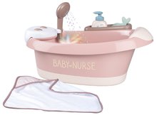 Vanička s tečúcou vodou v sprche Balneo Bath Natur D'Amour Baby Nurse Smoby s jacuzzi kúpeľom so svetlom a bublaním elektronické