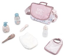 Geantă de înfășat cu scutec Changing Bag Natur D'Amour Baby Nurse Smoby cu 8 accesorii pentru păpușă de 42 cm