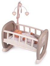 Leagăn cu carusel Baby´s Cot Natur D'Amour Baby Nurse Smoby pentru păpușă de 42 cm de la 18 luni