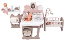 Domček pre bábiku Large Doll's Play Center Natur D'Amour Baby Nurse Smoby trojkrídlový s 23 doplnkami
