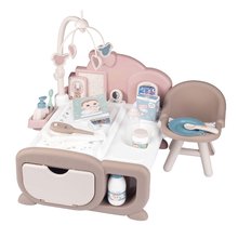 Căsuță Cocoon Nursery Natur D'Amour Baby Nurse Smoby zona de zi și de noapte cu funcții electronice 20 de accesorii SM220379