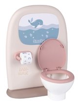 Toalett és fürdőszoba játékbabának Toilets 2in1 Baby Nurse Smoby kétoldalú WC papírral és 3 kiegészítővel a mosdón SM220380