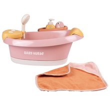 Vanička s funkční sprchou Balneo Bath Soft Baby Nurse Smoby s jacuzzi koupelí s LED světlem a bubláním elektronická