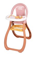 Jedálenská stolička s farebnými krúžkami Highchair Soft Baby Nurse Smoby s lyžičkou a tanierikom pre 42 cm bábiku od 18 mes