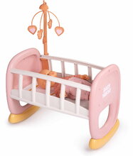 Bölcső kiságyforgóval Baby´s Cot Soft Baby Nurse Smoby 42 cm játékbabának 18 hó-tól