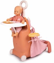 Prebaľovací kufrík s postieľkou na kolieskach 3v1 Nursery Soft Baby Nurse Smoby s jedálenskou stoličkou 6 doplnkov od 18 mes