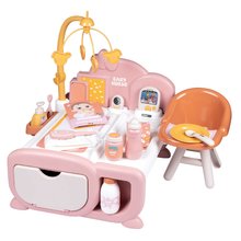 Domček pre bábiku elektronický Cocoon Nursery Soft Baby Nurse Smoby denná a nočná zóna 16 doplnkov