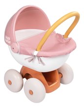 Hluboký kočárek s textilem Pram Soft Baby Nurse Smoby pro 42 cm panenku s 54 cm vysokou ergonomickou rukojetí od 18 měsíců