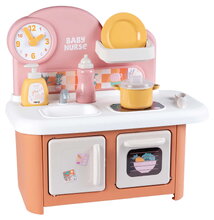 Kuchyňka pro panenky Baby Nurse Kitchen Smoby s varnou deskou a troubou se 6 doplňky od 18 měsíců