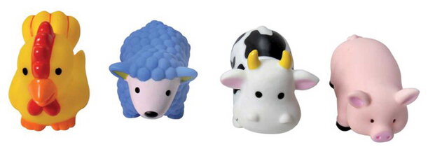 Hračky do vane Zvieratká zo statku Farm Water Spray Toys Ludi striekacie 4 kusy od 10 mes LU2222