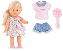 Játékbaba Rosy Mini World Set Mini Corolline Corolle szőke haj és kék szemek ruhácskában 3 kiegészítővel 20 cm