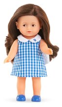 Bábika Mini Corolline Romy Corolle dlhé hnedé vlasy s hnedými očami a modré šaty 20 cm