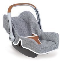 Scaun de mașină DeLuxe Maxi Cosi&Quinny Grey Smoby pentru păpușă de 42 cm cu spațiu de depozitare și centură de siguranță