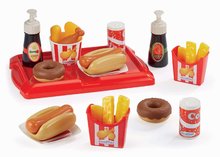 Set hot dog cu cartofi prăjiți și băuturi 100% Chef Écoiffier pe tavă 25 accesorii de la 18 luni ECO2423