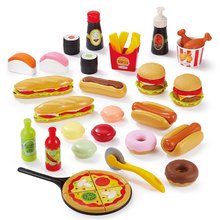 Potraviny do kuchynky Fast Food Écoiffier pizza hamburgery hranolky a hotdogy 38 doplnkov od 18 mes ECO2425