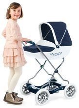 Kočík hlboký veľký Shara Inglesina White&Blue Baby Nurse Smoby modrý pre 42 cm bábiku výška rúčky 77 cm