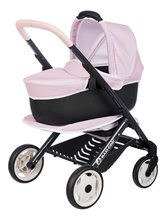 Kočárek trojkombinace Puschair Pink Maxi Cosi&Quinny Smoby hluboký sportovní a přenosná postýlka pro 42 cm panenku výška rukojeti 64 cm
