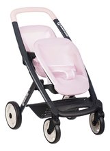 Kočárek pro dvojčata s bezpečnostním pásem Twin Pushchair Pink Maxi Cosi&Quinny Smoby pro 42 cm panenku s 64 cm ergonomickou rukojetí