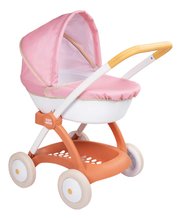 Hluboký kočárek s textilním potahem Pram Soft Baby Nurse Smoby pro panenku 42 cm výška rukojeti 58 cm od 18 měsíců
