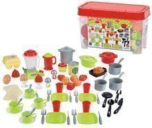 Set de veselă cu mixer în cutie de depozitare 100% Chef Ecoiffier 70 de accesorii cu alimente de la 18 luni