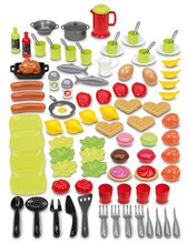Élelmiszerek edényekkel játékkonyhába 100% Chef Écoiffier étel gyümölcs és zöldség 100 darabos szett 18 hó-tól