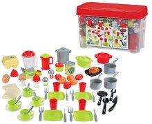 Konyhai eszközök élelmiszerek tárolódobozban Dining Set Écoiffier kávéfőzővel 70 kiegészítő 18 hó-tól ECO2698