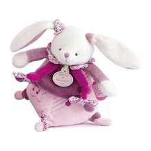 Plyšový zajačik s melódiou Lapin Cerise Music Box Doudou et Compagnie v darčekovom balení ružový 17 cm od 0 mes