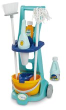 Cărucior de curățenie Cleaning trolley Écoiffier cu găleată și mătură 8 accesorii