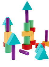 Drevené kocky stohovateľné Staple Game Eichhorn 27 dielov s rôznymi tvarmi od 3 rokov EH2802