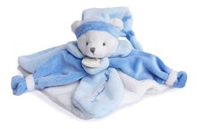 Plyšový medvedík na maznanie Bear Blue Collector Doudou et Compagnie v darčekovom balení modrý 24 cm od 0 mes